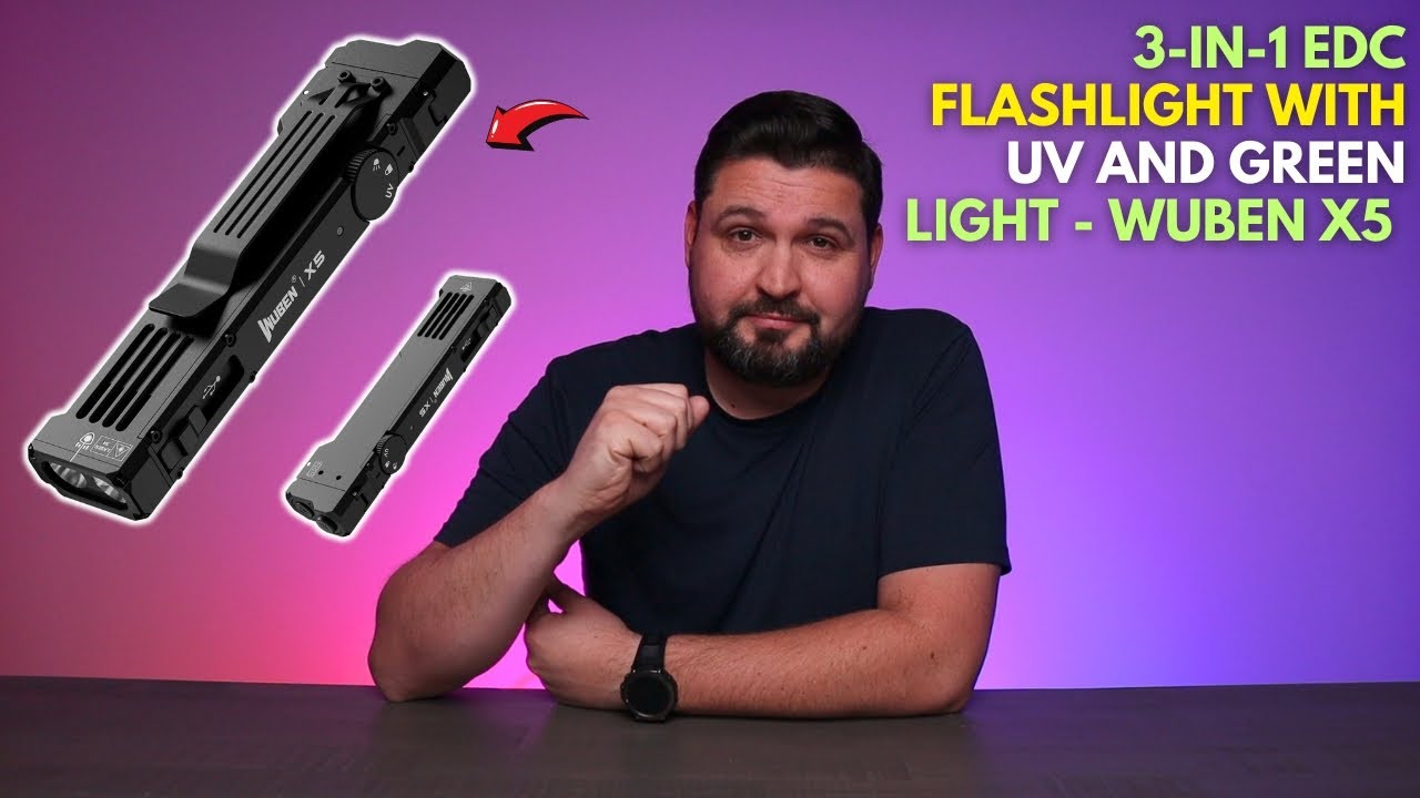 3-in-1 EDC Flashlight with UV and Green Light - WUBEN X5
