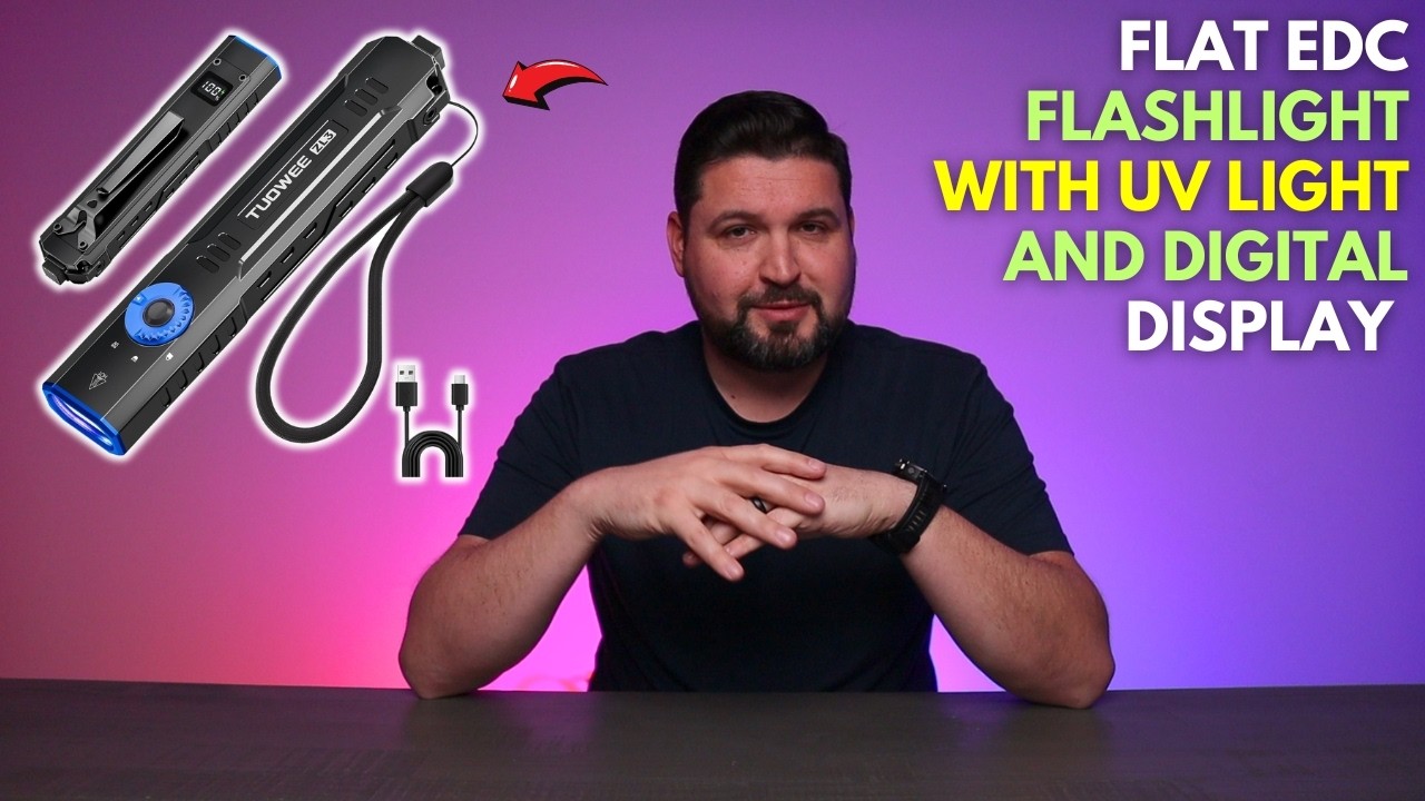 Pocket Flat Flashlight with UV Light and Dual Switches